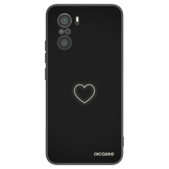 Picasee Μαύρη θήκη σιλικόνης για Xiaomi Poco F3 - Heart