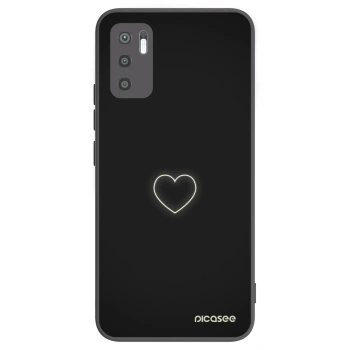 Picasee Μαύρη θήκη σιλικόνης για Xiaomi Redmi Note 10 5G - Heart
