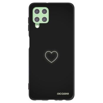 Picasee Μαύρη θήκη σιλικόνης για Samsung Galaxy A22 A225F 4G - Heart