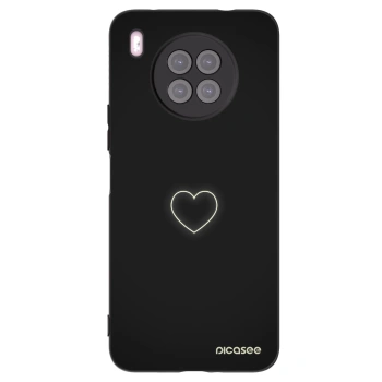 Picasee Μαύρη θήκη σιλικόνης για Huawei Nova 8i - Heart