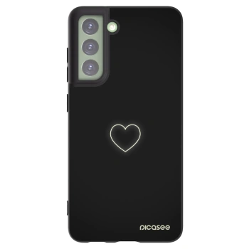 Picasee Μαύρη θήκη σιλικόνης για Samsung Galaxy S21 FE 5G - Heart
