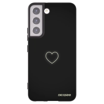 Picasee Μαύρη θήκη σιλικόνης για Samsung Galaxy S22 5G - Heart