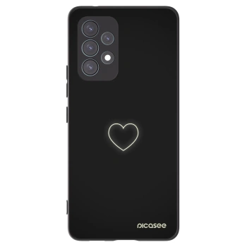 Picasee Μαύρη θήκη σιλικόνης για Samsung Galaxy A53 5G A536 - Heart