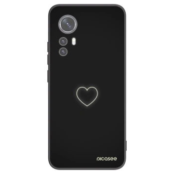 Picasee Μαύρη θήκη σιλικόνης για Xiaomi 12 - Heart