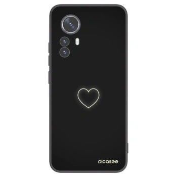 Picasee Μαύρη θήκη σιλικόνης για Xiaomi 12 Pro - Heart