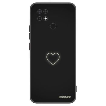Picasee Μαύρη θήκη σιλικόνης για Xiaomi Redmi 10C - Heart