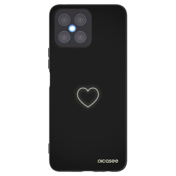 Picasee Μαύρη θήκη σιλικόνης για Honor X8 4G - Heart