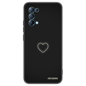 Picasee Μαύρη θήκη σιλικόνης για OPPO A16s - Heart