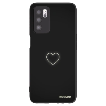 Picasee Μαύρη θήκη σιλικόνης για OPPO A16s - Heart