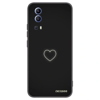 Picasee Μαύρη θήκη σιλικόνης για Vivo Y52 5G - Heart