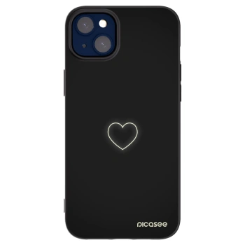 Picasee Μαύρη θήκη σιλικόνης για Apple iPhone 14 Plus - Heart