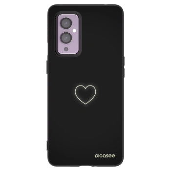 Picasee Μαύρη θήκη σιλικόνης για OnePlus 9 - Heart
