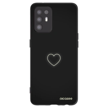 Picasee Μαύρη θήκη σιλικόνης για OPPO A94 5G - Heart