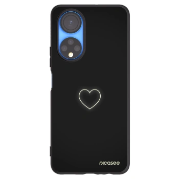 Picasee Μαύρη θήκη σιλικόνης για Honor X7 - Heart