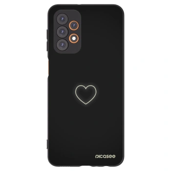 Picasee Μαύρη θήκη σιλικόνης για Samsung Galaxy A23 A236B 5G - Heart