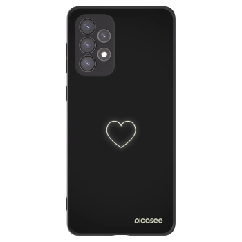 Picasee Μαύρη θήκη σιλικόνης για Samsung Galaxy A73 5G - Heart