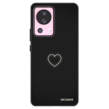 Picasee Μαύρη θήκη σιλικόνης για Xiaomi 13 Lite - Heart