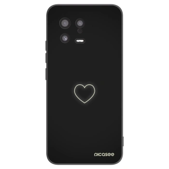 Picasee Μαύρη θήκη σιλικόνης για Xiaomi 13 - Heart