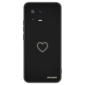 Picasee Μαύρη θήκη σιλικόνης για Xiaomi 13 Pro - Heart