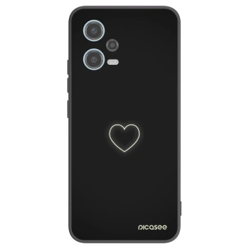 Picasee Μαύρη θήκη σιλικόνης για Xiaomi Redmi Note 12 5G - Heart