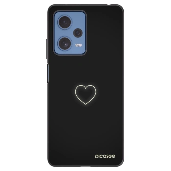 Picasee Μαύρη θήκη σιλικόνης για Xiaomi Redmi Note 12 Pro 5G - Heart