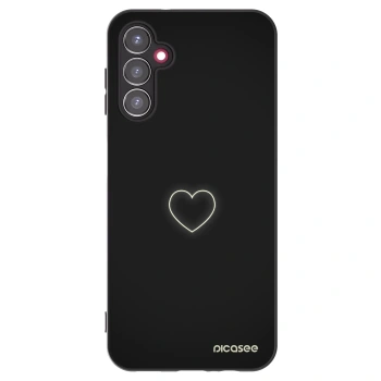 Picasee Μαύρη θήκη σιλικόνης για Samsung Galaxy A14 5G A146P - Heart