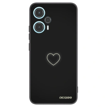 Picasee Μαύρη θήκη σιλικόνης για Xiaomi Poco F5 - Heart