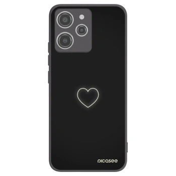 Picasee Μαύρη θήκη σιλικόνης για Xiaomi Redmi 12 4G - Heart
