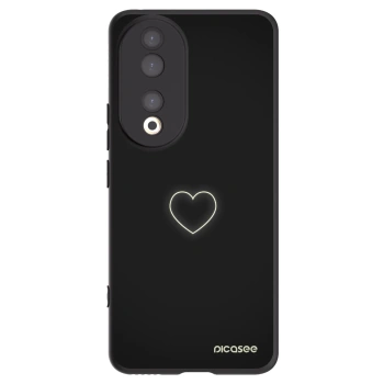 Picasee Μαύρη θήκη σιλικόνης για Honor 90 5G - Heart