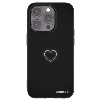 Picasee Μαύρη θήκη σιλικόνης για Apple iPhone 15 Pro - Heart