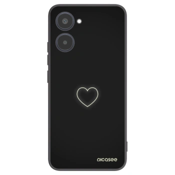 Picasee Μαύρη θήκη σιλικόνης για Realme 10 4G - Heart