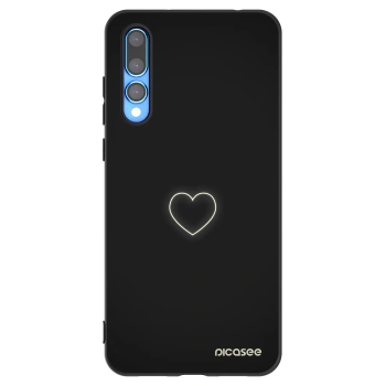 Picasee Μαύρη θήκη σιλικόνης για Huawei P20 Pro - Heart