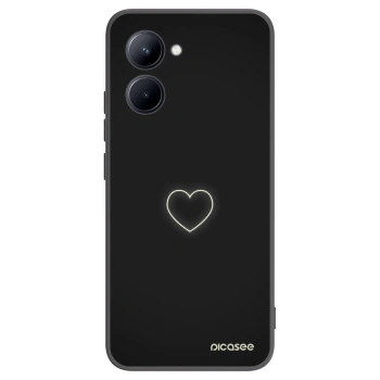Picasee Μαύρη θήκη σιλικόνης για Realme C33 (2023) - Heart