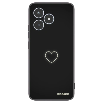 Picasee Μαύρη θήκη σιλικόνης για Realme C53 - Heart