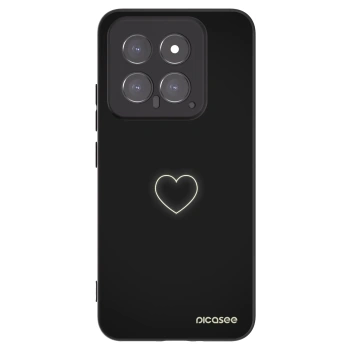 Picasee Μαύρη θήκη σιλικόνης για Xiaomi 14 - Heart