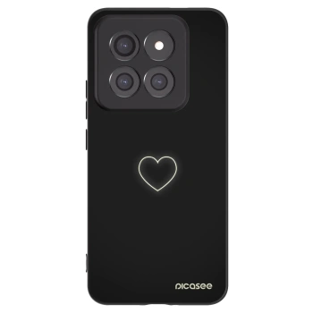 Picasee Μαύρη θήκη σιλικόνης για Xiaomi 14 Pro - Heart