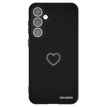 Picasee Μαύρη θήκη σιλικόνης για Samsung Galaxy S23 FE S711B - Heart