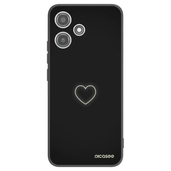 Picasee Μαύρη θήκη σιλικόνης για Xiaomi Redmi 12 5G - Heart