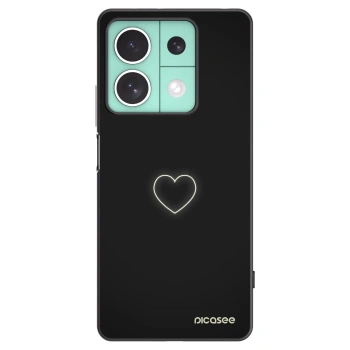 Picasee Μαύρη θήκη σιλικόνης για Xiaomi Redmi Note 13 5G - Heart