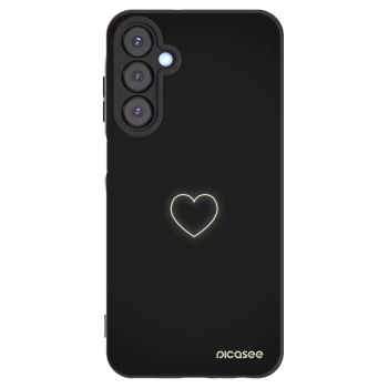 Picasee Μαύρη θήκη σιλικόνης για Samsung Galaxy A25 A256B 5G - Heart