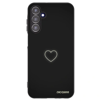 Picasee Μαύρη θήκη σιλικόνης για Samsung Galaxy A15 A155F 4G - Heart