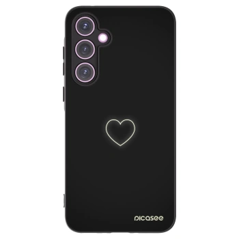 Picasee Μαύρη θήκη σιλικόνης για Samsung Galaxy A35 5G A356B - Heart