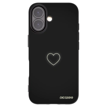 Picasee Μαύρη θήκη σιλικόνης για Apple iPhone 16 - Heart