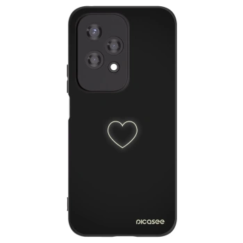 Picasee Μαύρη θήκη σιλικόνης για Honor 200 Lite - Heart