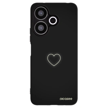 Picasee Μαύρη θήκη σιλικόνης για Xiaomi Redmi 13 4G - Heart