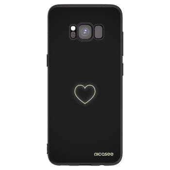 Picasee Μαύρη θήκη σιλικόνης για Samsung Galaxy S8 G950F - Heart