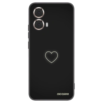 Picasee Μαύρη θήκη σιλικόνης για Motorola Moto G85 - Heart