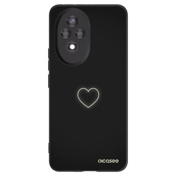 Picasee Μαύρη θήκη σιλικόνης για Honor 200 Pro 5G - Heart