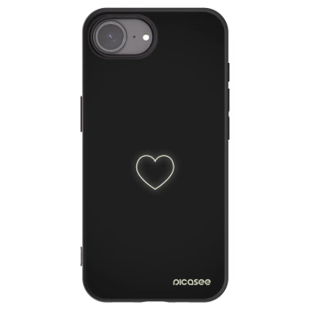 Picasee Μαύρη θήκη σιλικόνης για Apple iPhone 16e - Heart