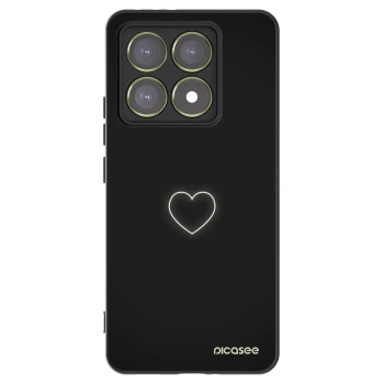 Picasee Μαύρη θήκη σιλικόνης για Xiaomi 14T - Heart